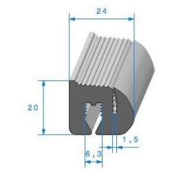 Joint de glace de custode  pour Renault Juvaquatre coupé