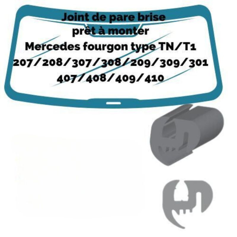 Joint de pare brise pour fourgon Mercedes  Benz TN/T1 de 77 à 95