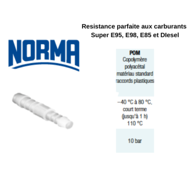 Raccord  pour tuyau carburant , depression, eau , refroidissement ...