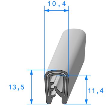 Profil en U bord de tôle ou polyester noir avec armature métallique