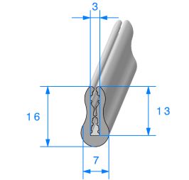 Profil en U gris pour bord de tôle ou entrée de porte