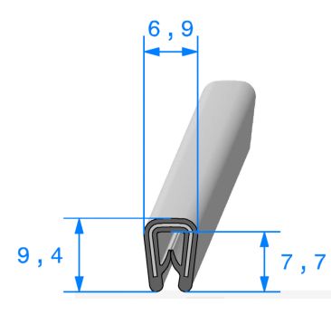 Profil en U blanc  avec armature