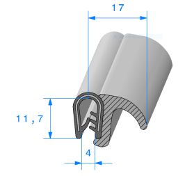 Joint profil en U avec lèvre latérale mousse