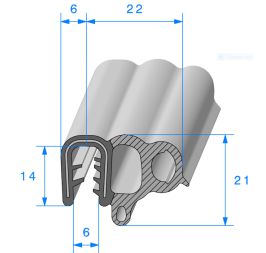 Joint de porte profil en u avec triple bulbe type vw Golf 2