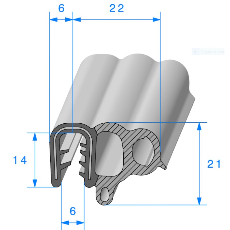 Joint de porte profil en u avec triple bulbe type vw Golf 2