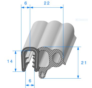 Joint de porte profil en u avec triple bulbe type vw Golf 2