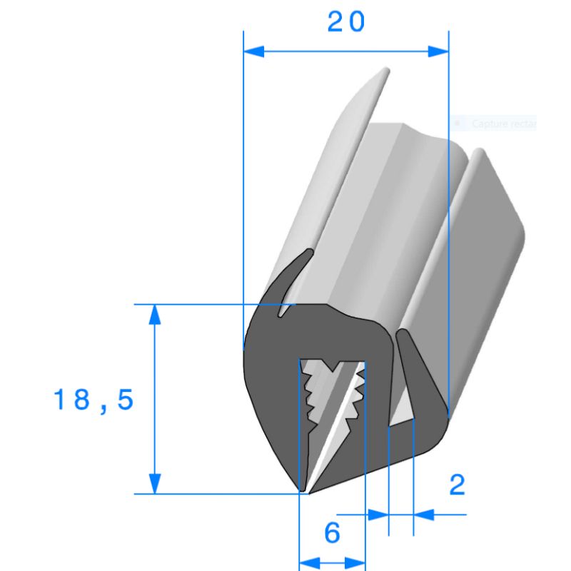 Joint de pare brise et de vitre fixe