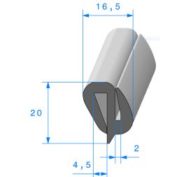 Joint de pare brise et de vitre fixe