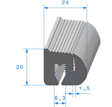 Joint de vitre fixe, pare brise et lunette arrière