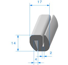 Joint de vitre fixe type vitre latérale ou vitre de pompe à essence