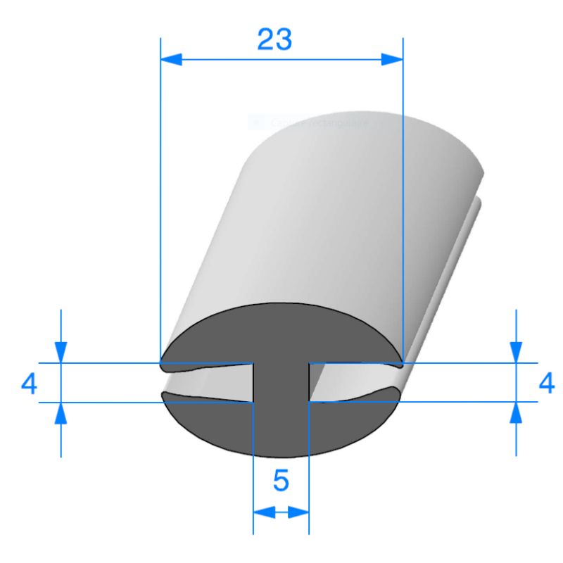 Joint de vitre fixe  4 x 4 mm