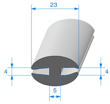 Joint de vitre fixe4 x 4 mm