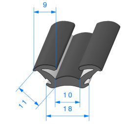 Coulisse de vitre souple