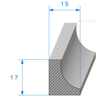 Joint mousse à coller H17 mm x L15 mm