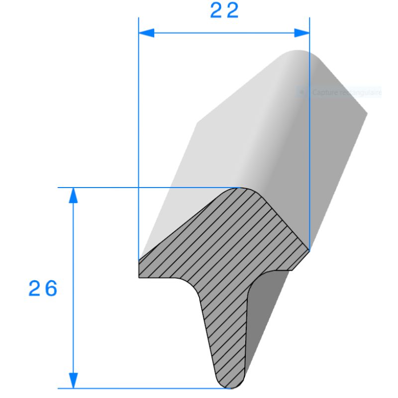 Joint mousse à coller 26 mm x 22 mm