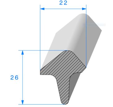 Joint mousse à coller 26 mm x 22 mm