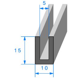 Calage de glace pour vitre, tôle ou plexi de 5 mm 15 x 10mm