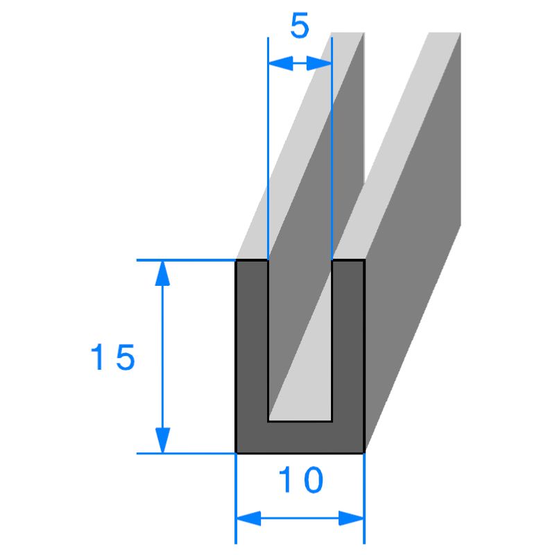 Calage de glace pour vitre, tôle ou plexi de 5 mm 15 x 10mm