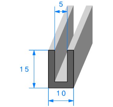 Calage de glace pour vitre, tôle ou plexi de 5 mm 15 x 10mm