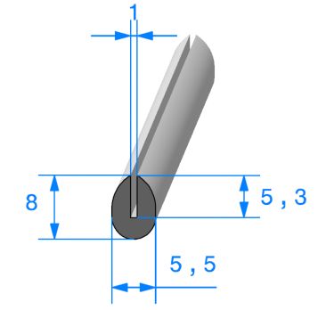 Profil en U noir pour bord de tôle sans armature