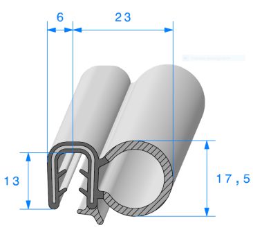 Calage de glace pour vitre, tôle ou plexi de 2mm 9,5 x 5 mm