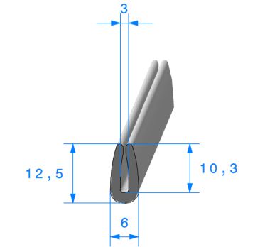 Calage de glace pour tôle ou plexi de 3 mm 12 x 6 mm