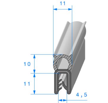 Joint de coffre  bourrelet top 10 mm,Joint d'étancheité avec un bourrelet mousse