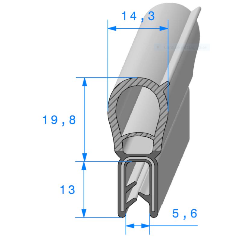 Joint de coffre ou de porte avec bourrelet et lèvre