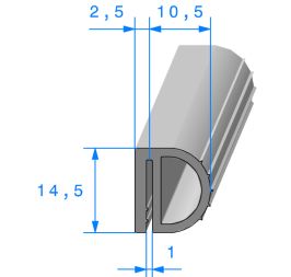 Joint gris au mètre pour porte de caisse frigo JC431