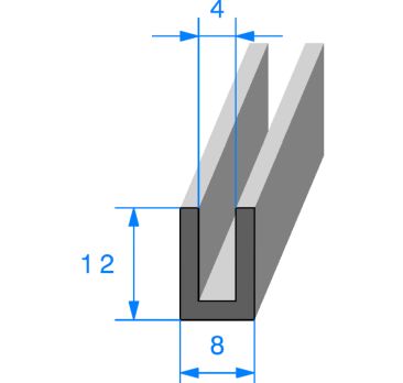 Calage de glace pour vitre, tôle ou plexi de 4 mm 12 x 8mm