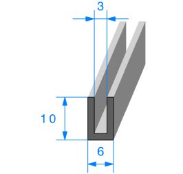 Calage de glace pour vitre, tôle ou plexi de 3 mm 10 x 6 mm