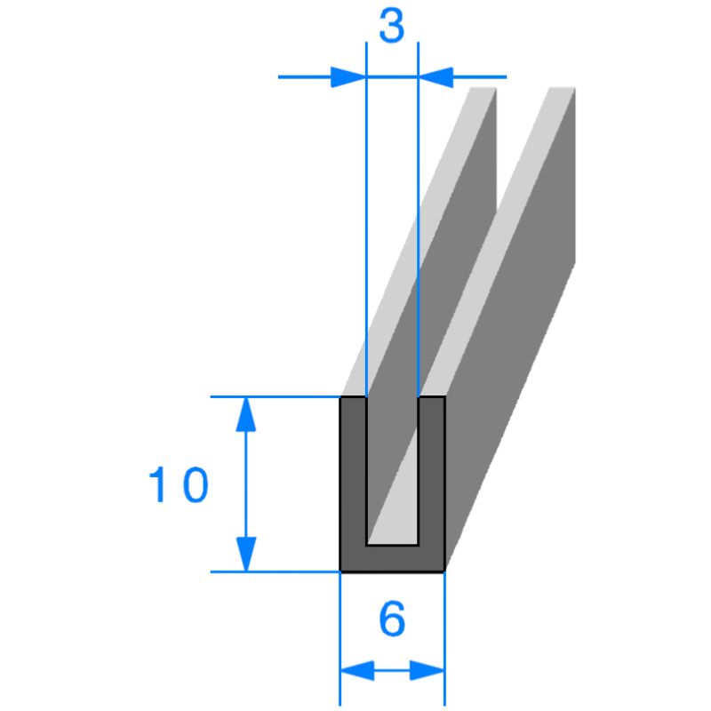 Calage de glace pour vitre, tôle ou plexi de 3 mm 10 x 6 mm