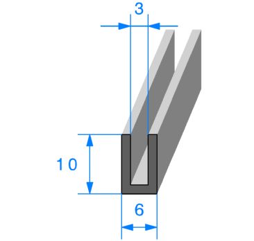 Calage de glace pour vitre, tôle ou plexi de 3 mm 10 x 6 mm