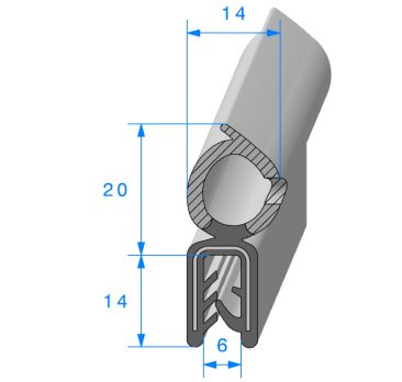 Kit de joint de porte 1 battant  arrière pour un Citroen C15