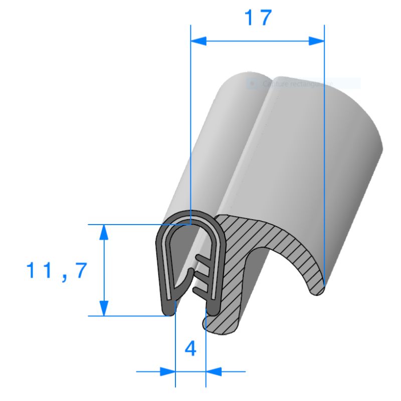 Joint de seuil de porte adaptation pour Peugeot 204 304 coupé