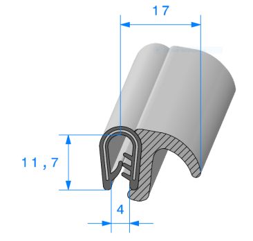 Joint de seuil de porte adaptation pour Peugeot 204 304 coupé