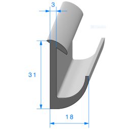 Joint de haut de porte sur caisse pour Peugeot 504 coupé