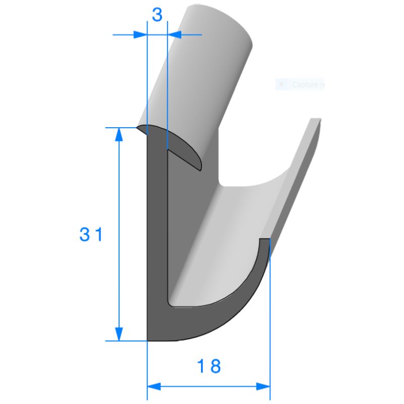 Joint de haut de porte sur caisse pour Peugeot 504 coupé