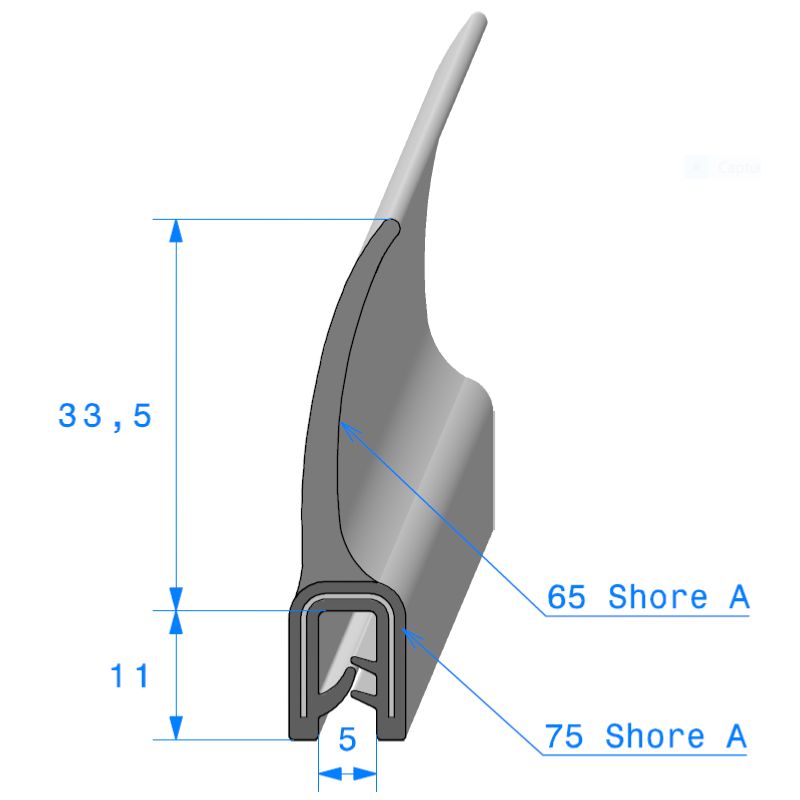 Kit du joint de coffre avant et dessus de radiateur pour Renault R8 et R10