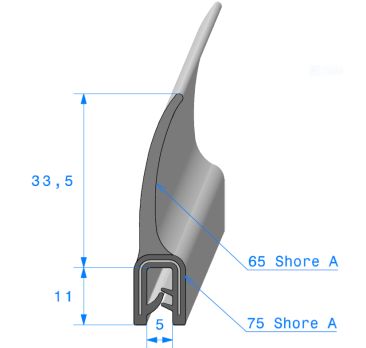 Kit du joint de coffre avant et dessus de radiateur pour Renault R8 et R10