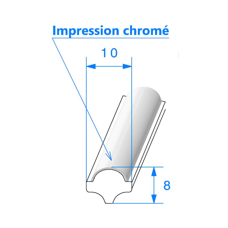 Enjoliveur plastique chromé  pour joint de pare brise et lunette arrière de Renault 4L