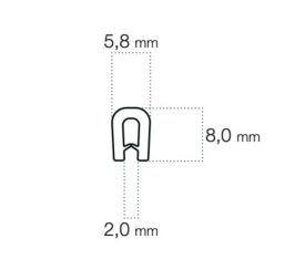 Profil en U noir avec armature métallique pm