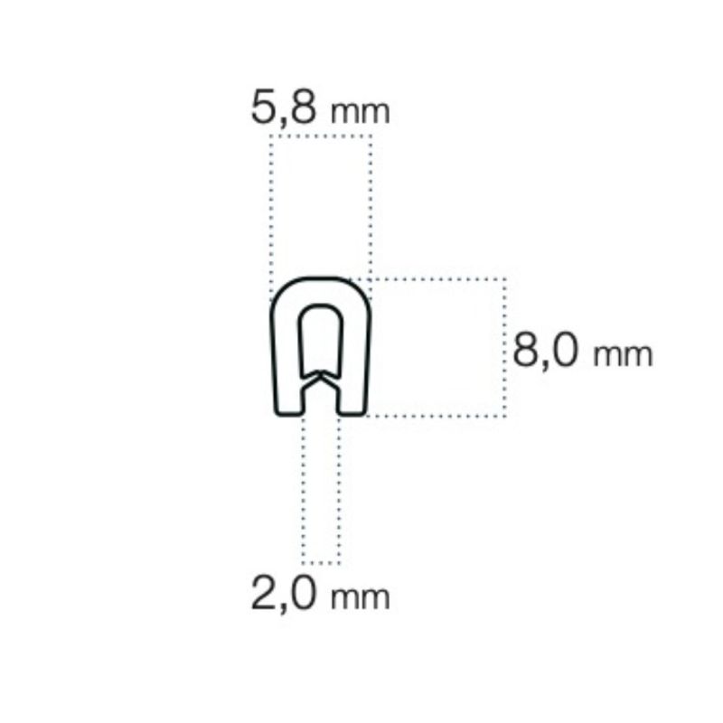 Profil en U noir avec armature métallique pm