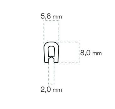 Profil en U noir avec armature métallique pm