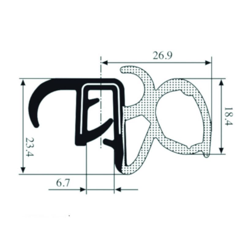 Joint de coffre ou de porte avec bourrelet et lèvre mousse