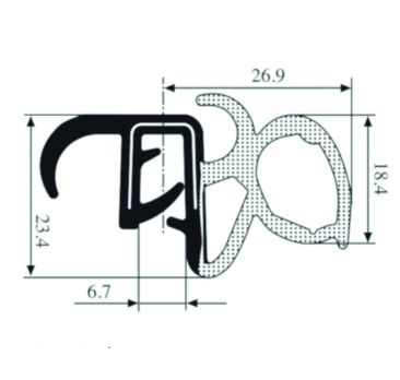 Joint de coffre ou de porte avec bourrelet et lèvre mousse