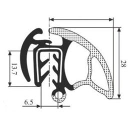 Joint de coffre ou de porte avec bourrelet et lèvre mousse