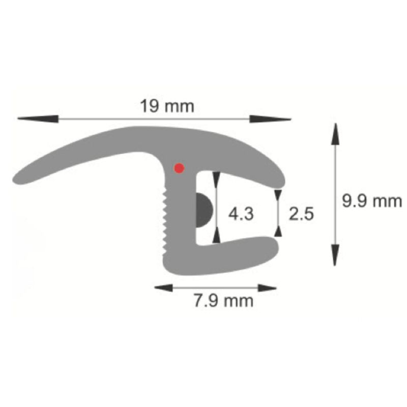 Moulure de joint de pare brise 16 mm avec Butyl