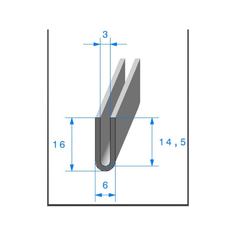 Calage de glace pour vitre, tôle ou plexi de 3,5 mm 19 x 6 mm Calage de glace pour vitre, tôle ou plexi de 3,5 mm 19 x 6 mm