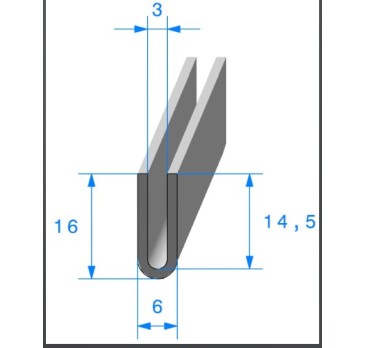 Calage de glace pour vitre, tôle ou plexi de 3,5 mm 19 x 6 mm